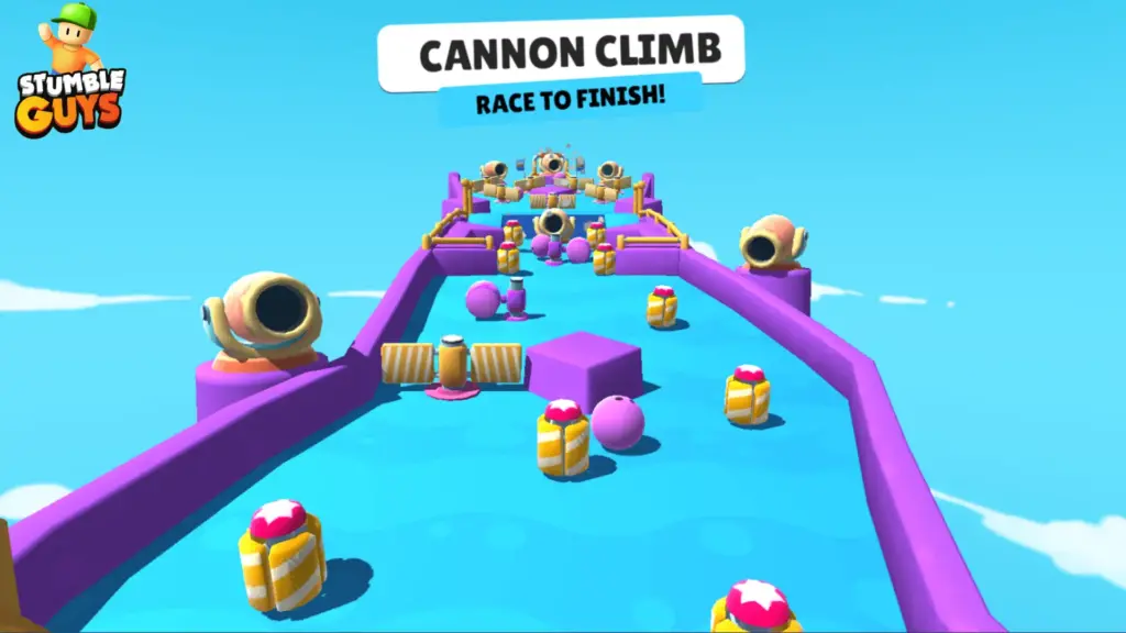 Stumble Guys map Cannon climb